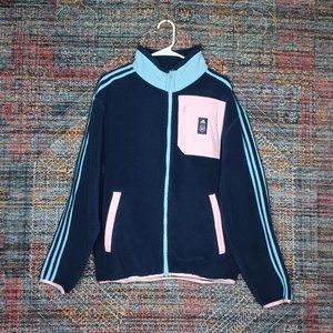 adidas mens navy pink teal RARE Arsenal sherpa fleece soccer jacket S
